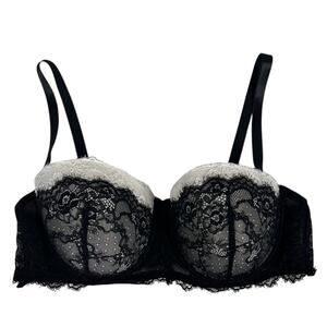 Dreamwear Lace Bra Plus Size 42C Black White Underwire Coquette Romantic Sexy